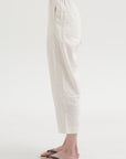 Pinstripe Linen Trouser, Meringue