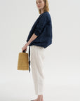 Pinstripe Linen Trouser, Meringue