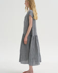 Vichy Linen Dress, Abyss
