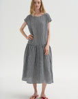 Vichy Linen Dress, Abyss