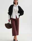 Watts - Striped Side Button Shirt, Chocolate Stripe