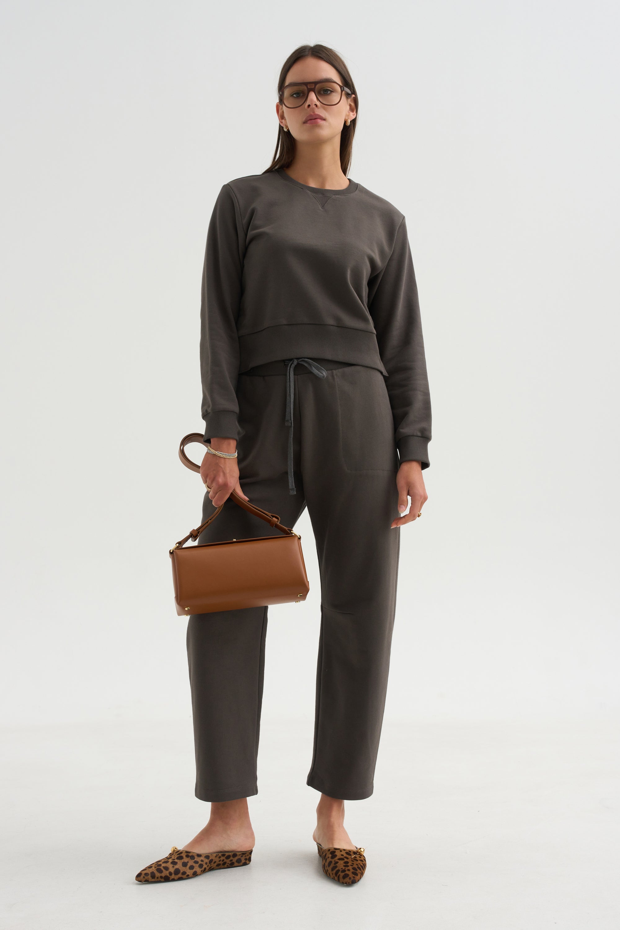 Kent - Crewneck With Snaps, Granite