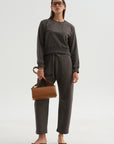 Kent - Crewneck With Snaps, Granite