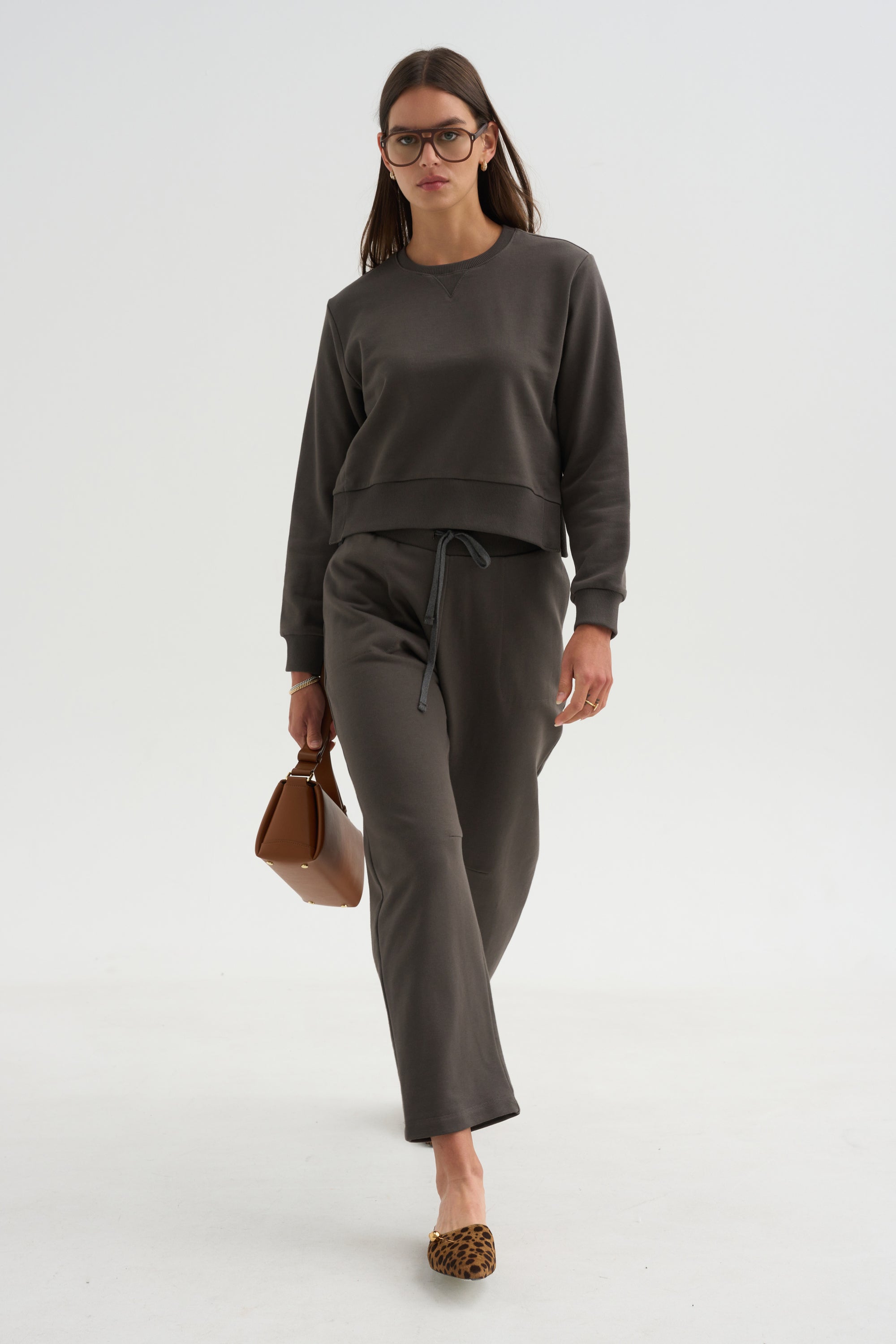 Kent - Crewneck With Snaps, Granite