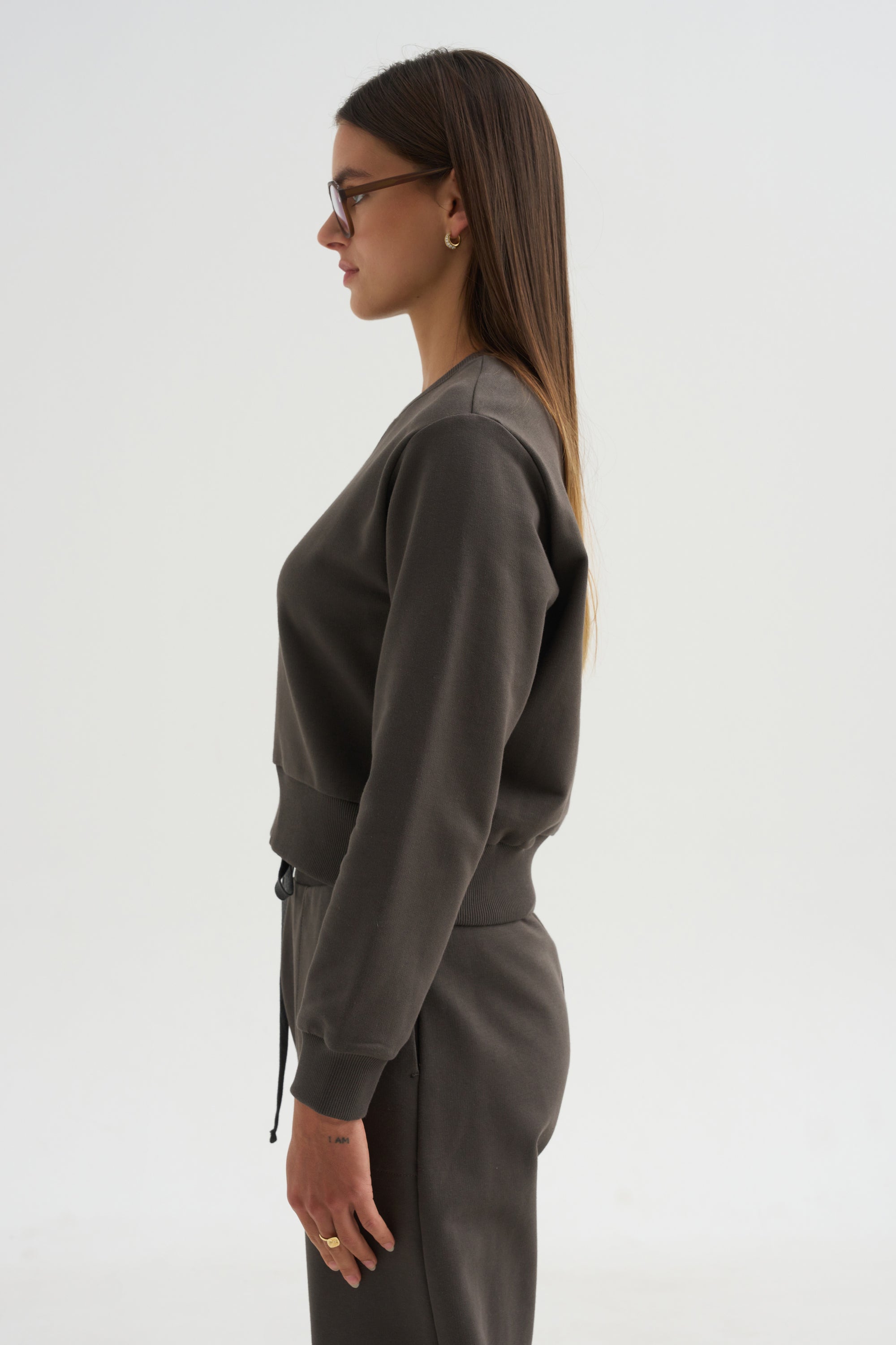 Kent - Crewneck With Snaps, Granite