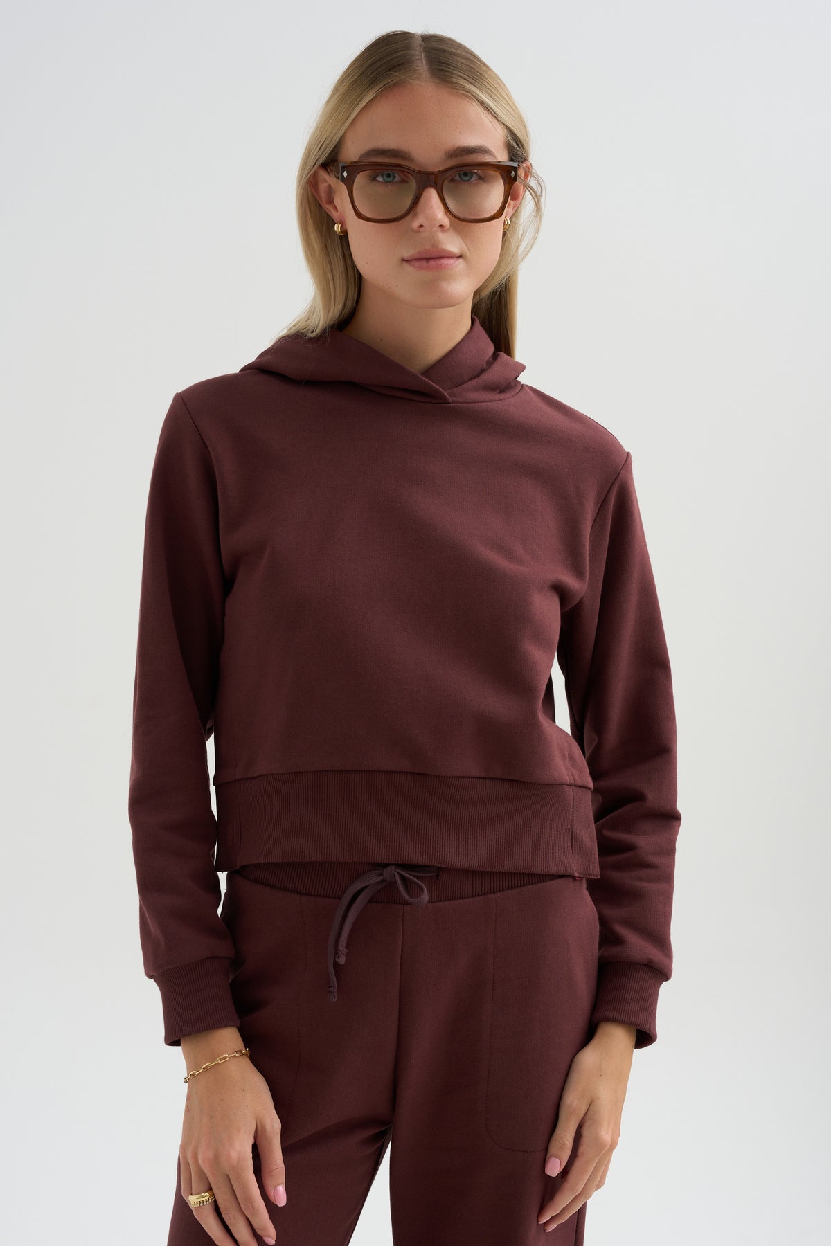 Morris Hoodie  With Snaps, Oxblood