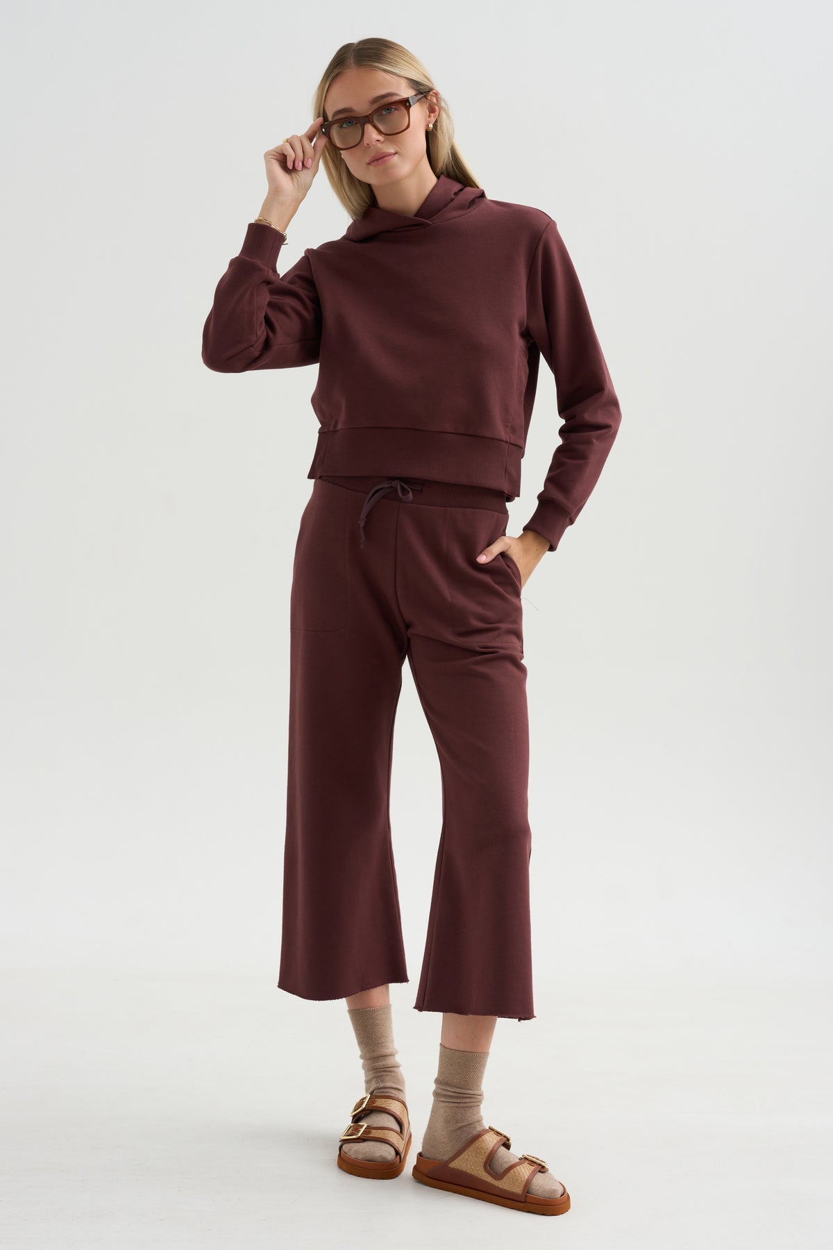 Morris Hoodie  With Snaps, Oxblood