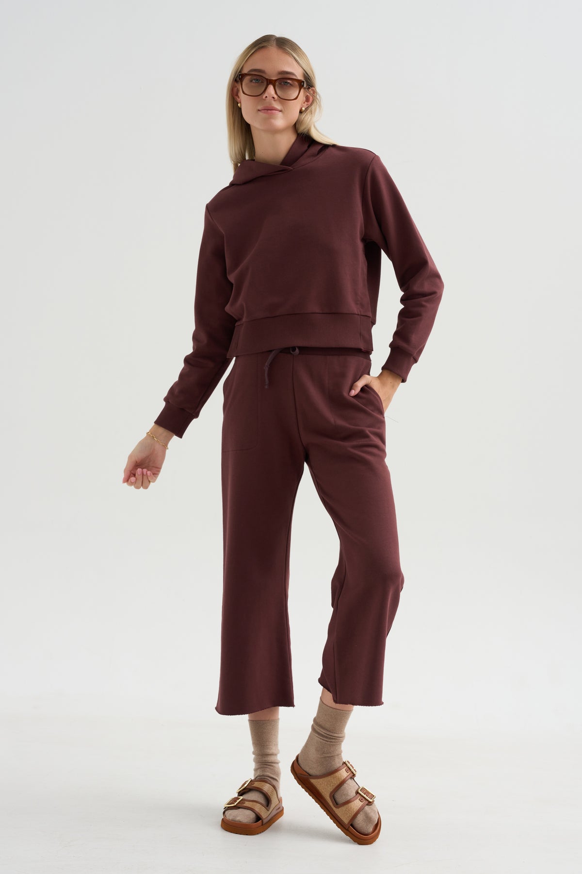 Morris Hoodie  With Snaps, Oxblood