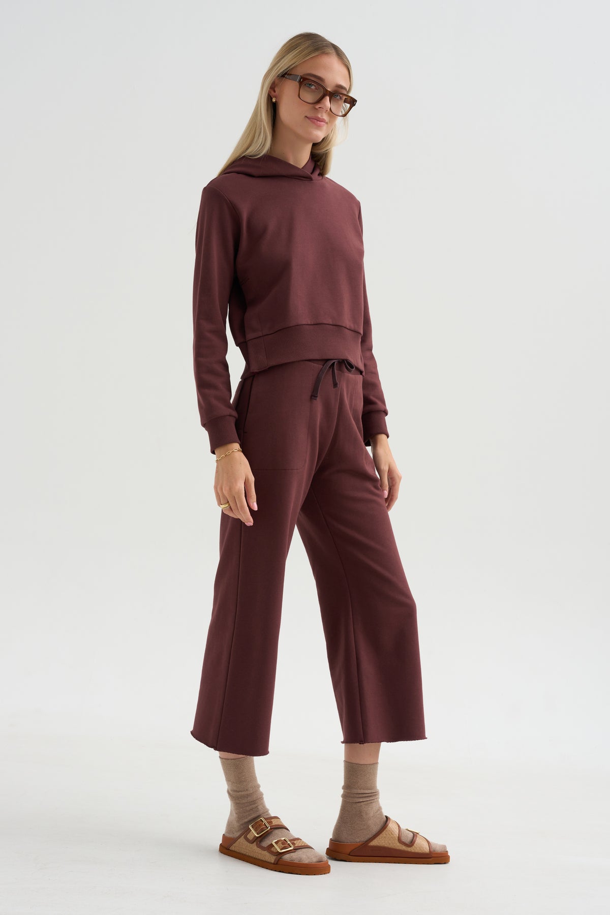 Morris Hoodie  With Snaps, Oxblood