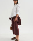 Kane - Cropped Wide Sweatpants, Oxblood