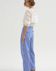 Spencer - Pleated Pants, Blue Stripe