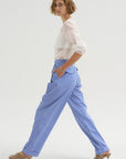 Spencer - Pleated Pants, Blue Stripe