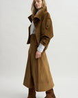 Elizabeth Long A-Line Skirt, Saddle