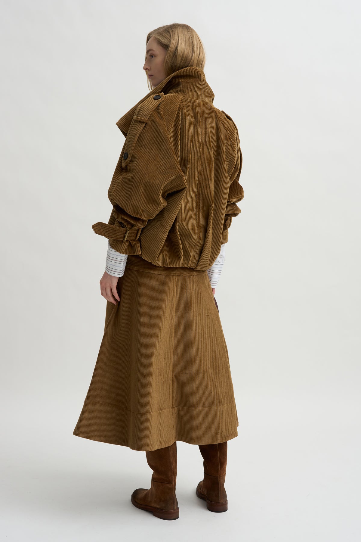 Elizabeth Long A-Line Skirt, Saddle
