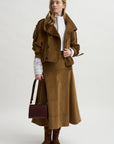 Elizabeth Long A-Line Skirt, Saddle
