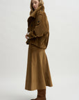 Elizabeth Long A-Line Skirt, Saddle