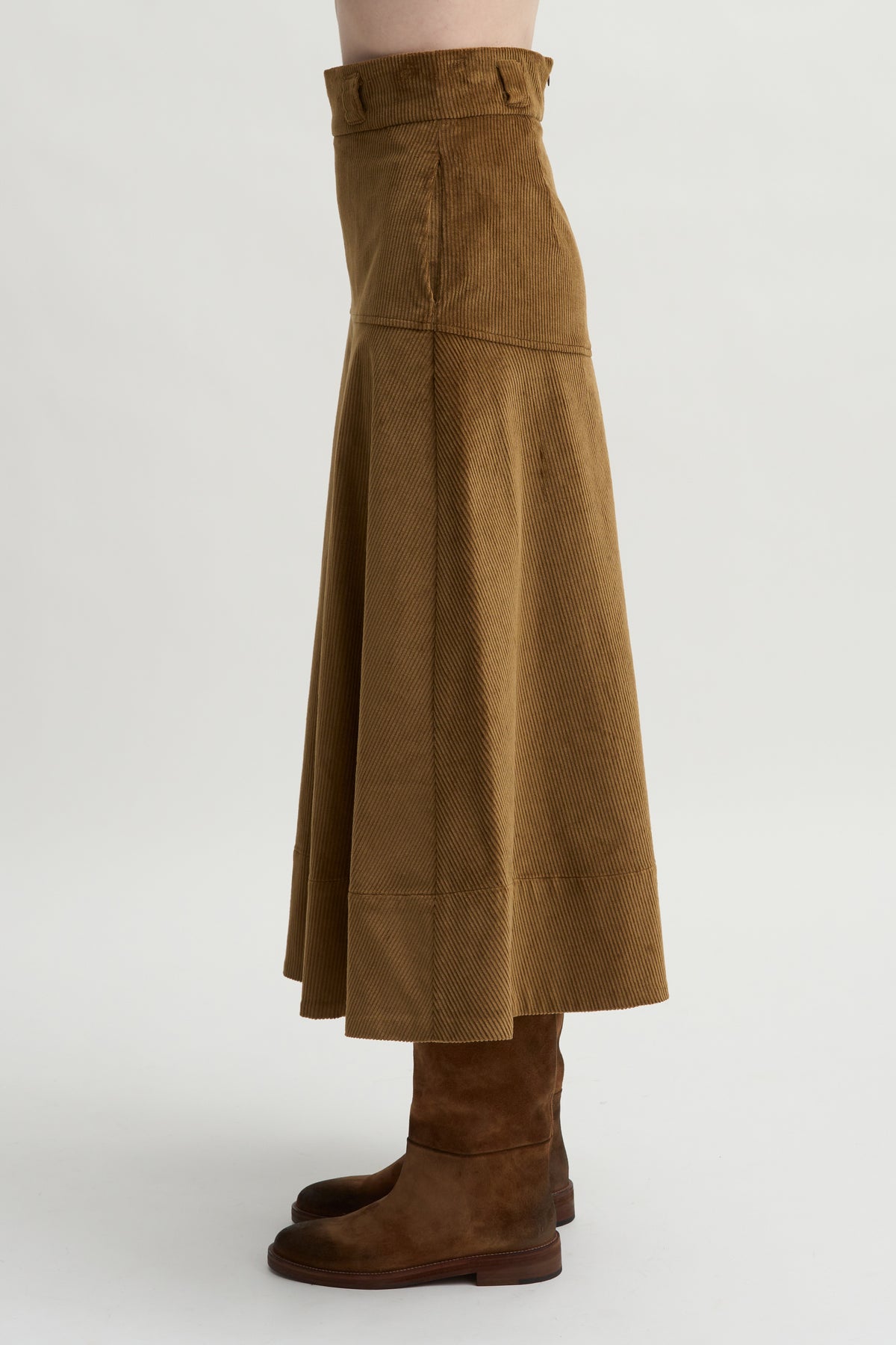 Elizabeth Long A-Line Skirt, Saddle