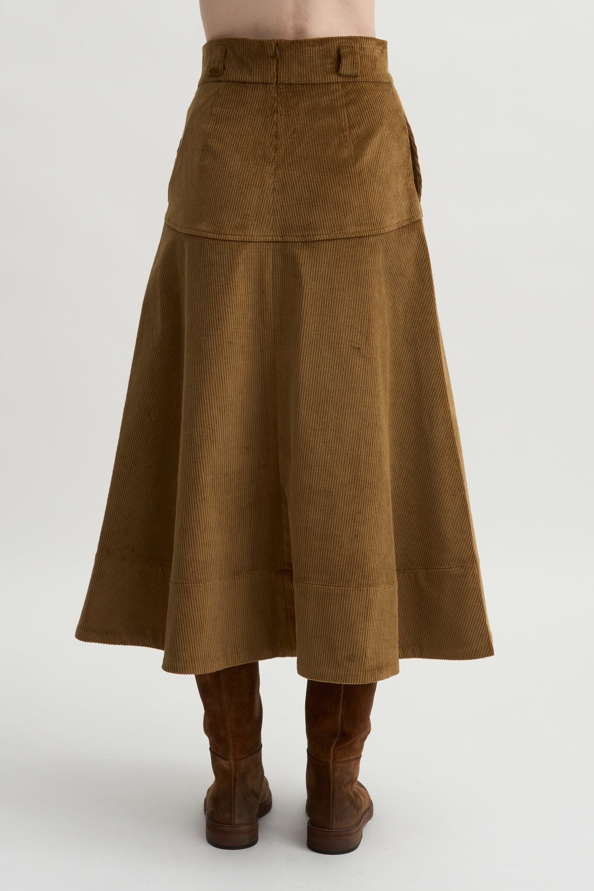 Elizabeth Long A-Line Skirt, Saddle