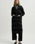 Lorimer Long Cardigan, Charcoal Stripe