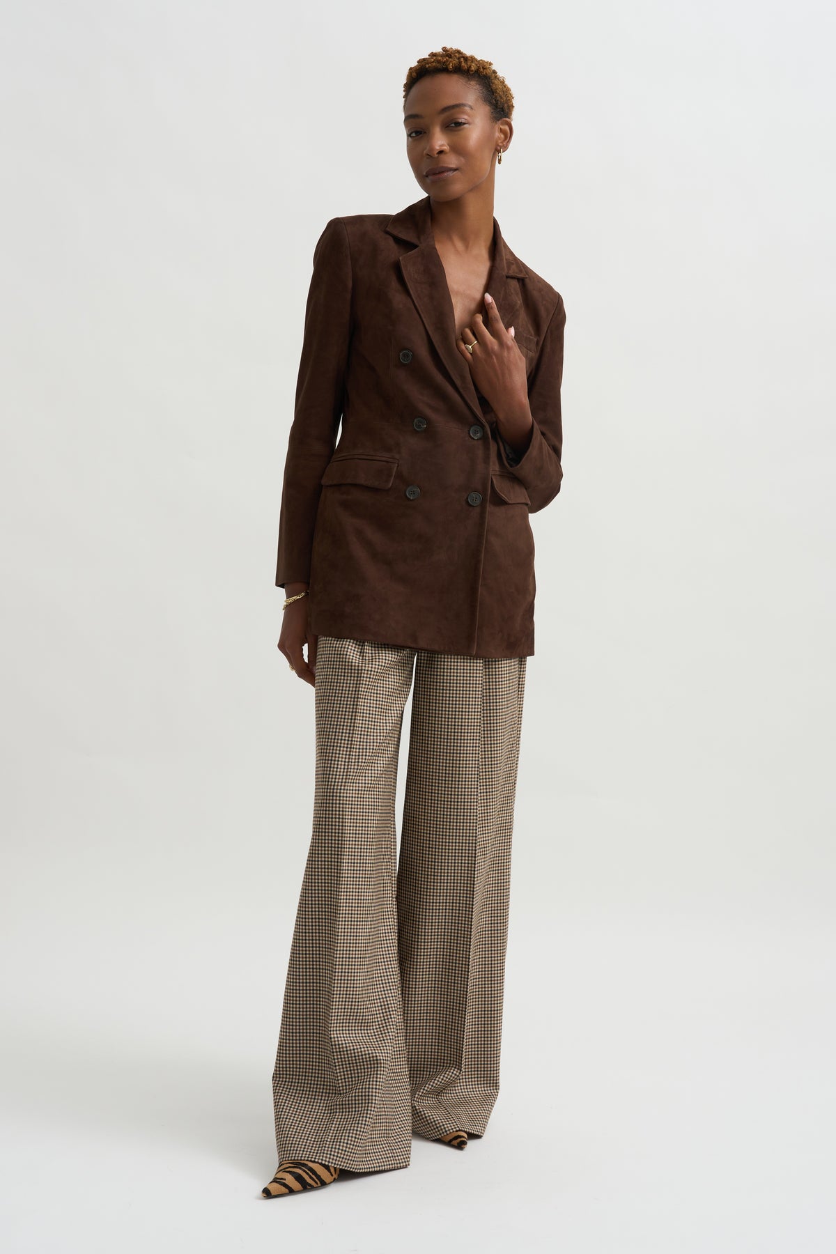 Safia - Lamb Suede, Mud Brown
