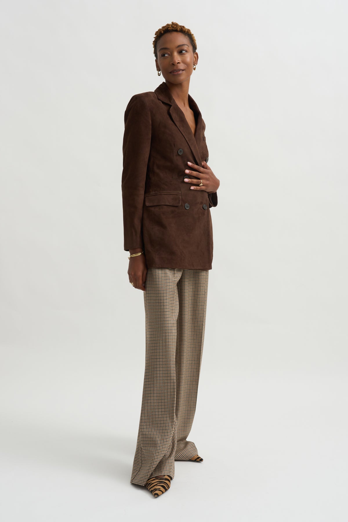 Safia - Lamb Suede, Mud Brown