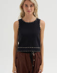 Romy Top, Black & Tan