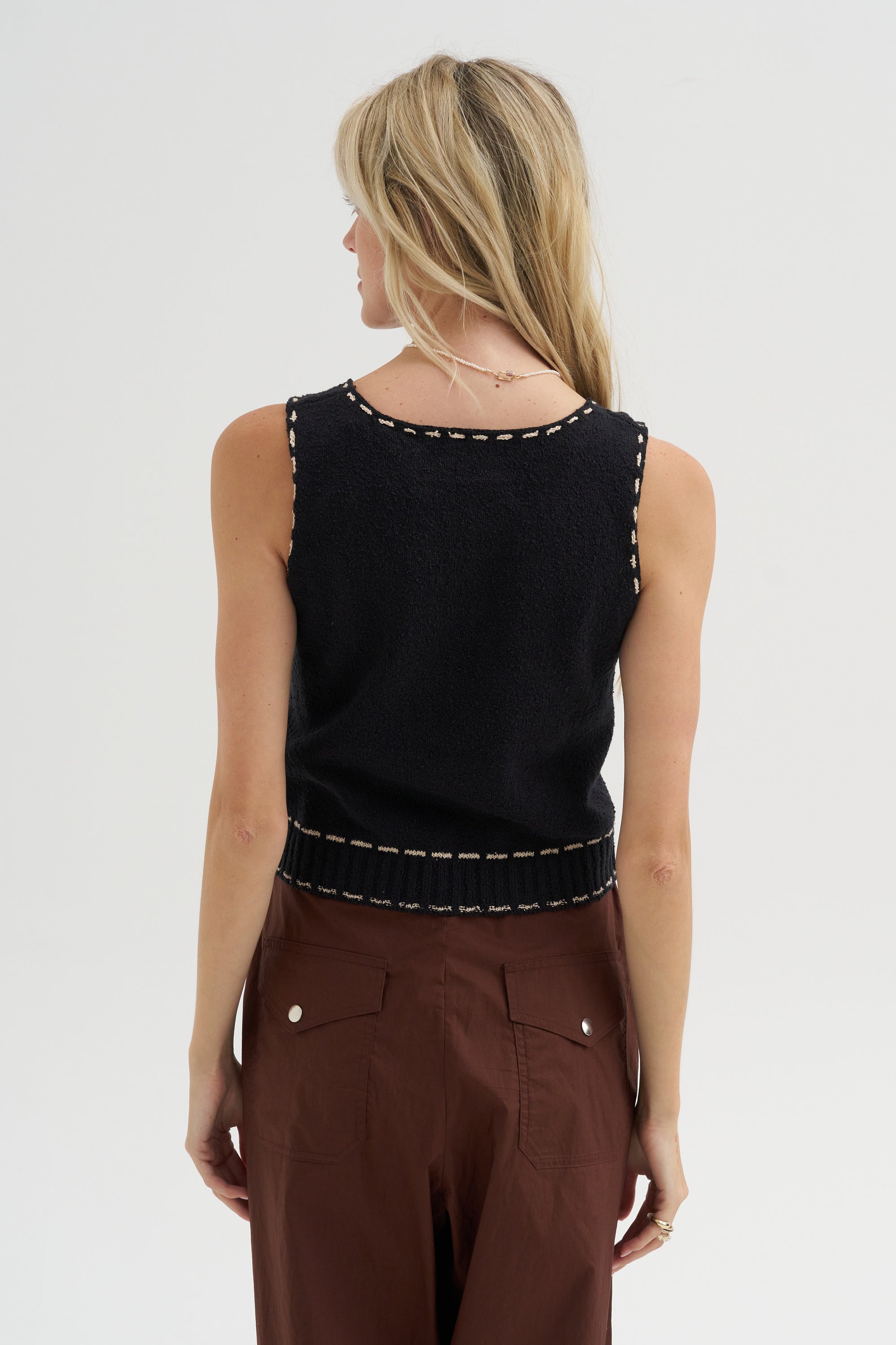 Romy Top, Black &amp; Tan