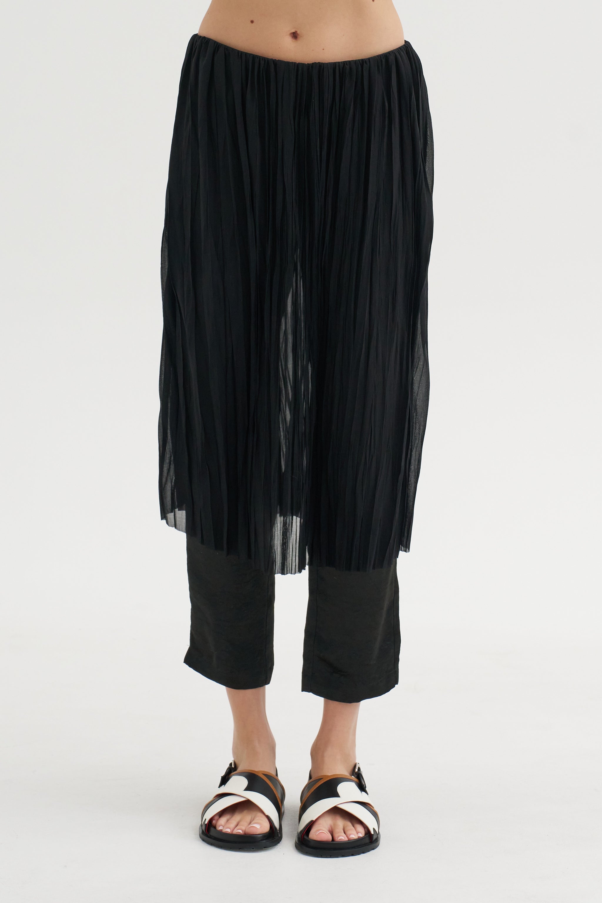 Random Pleats Chiffon Skirt Pant, Black – Kick Pleat