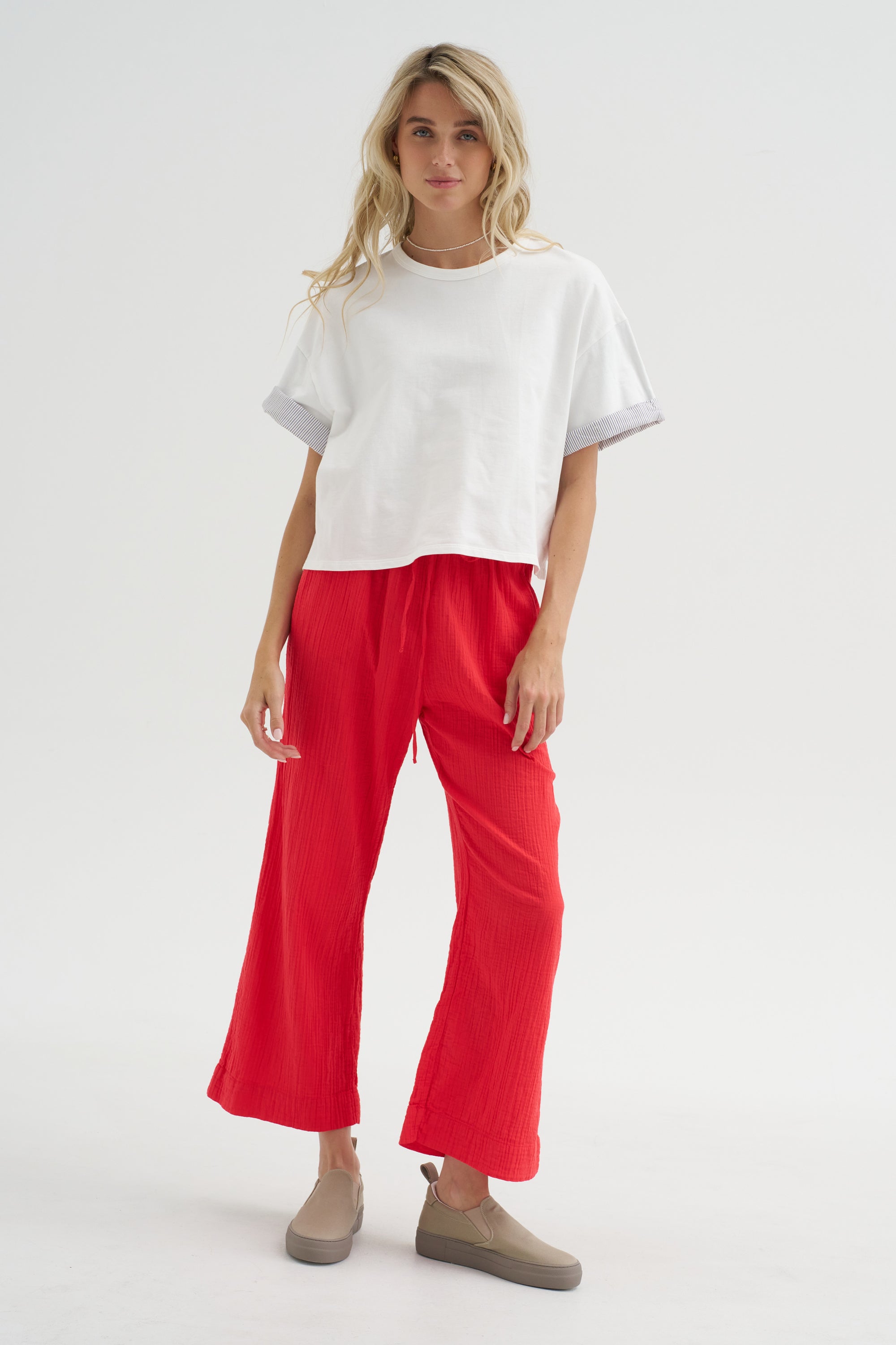 Drawstring Pant, Red