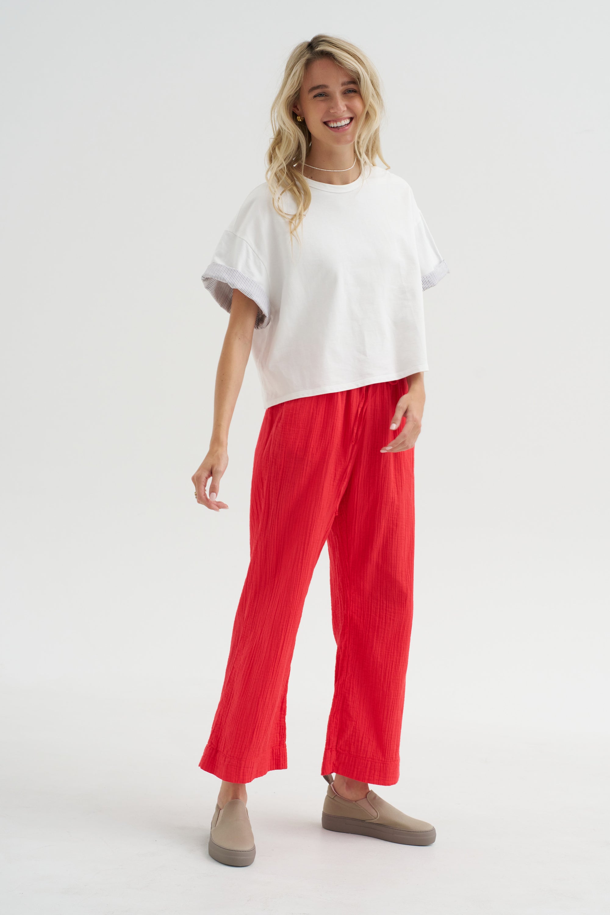 Drawstring Pant, Red