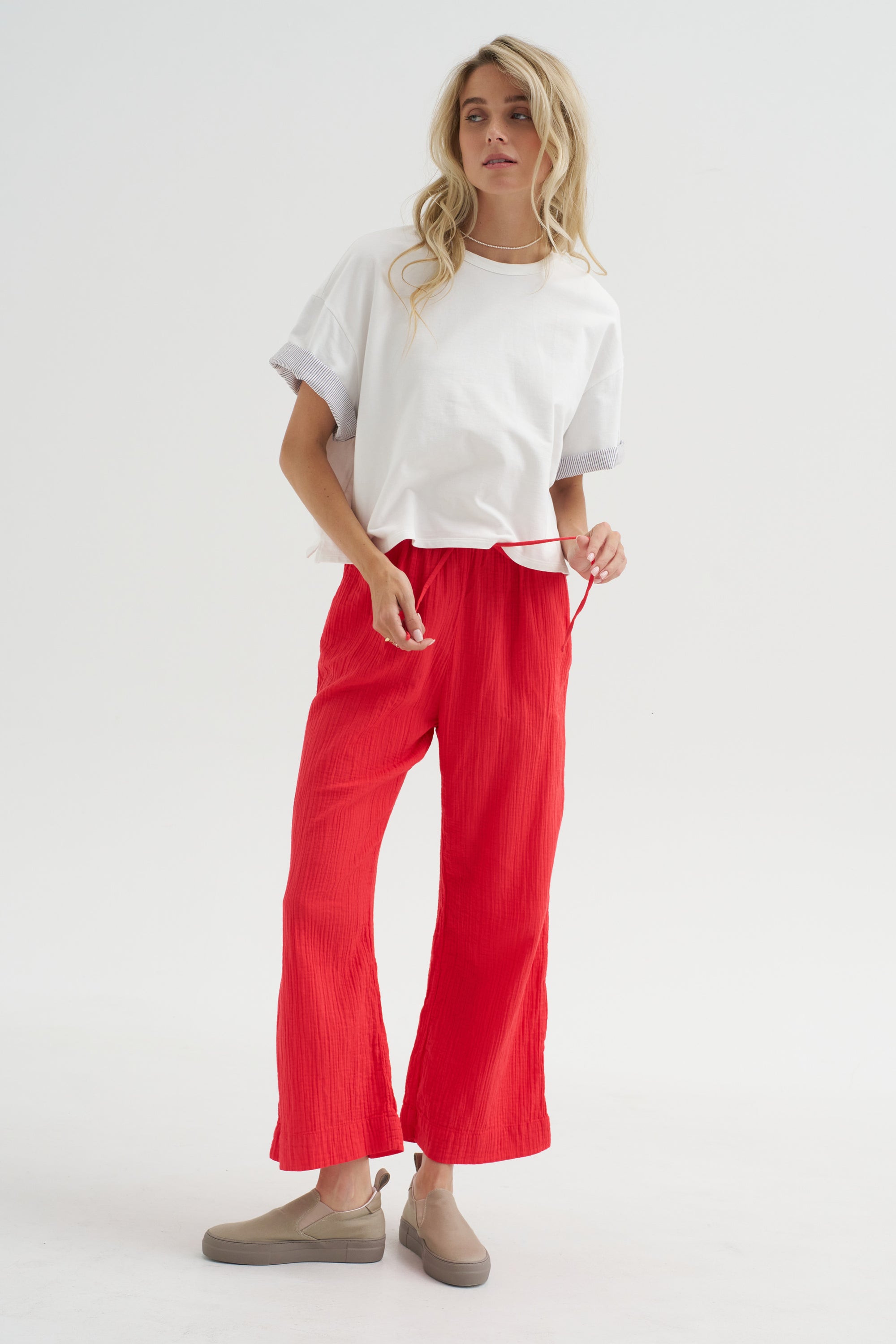Drawstring Pant, Red