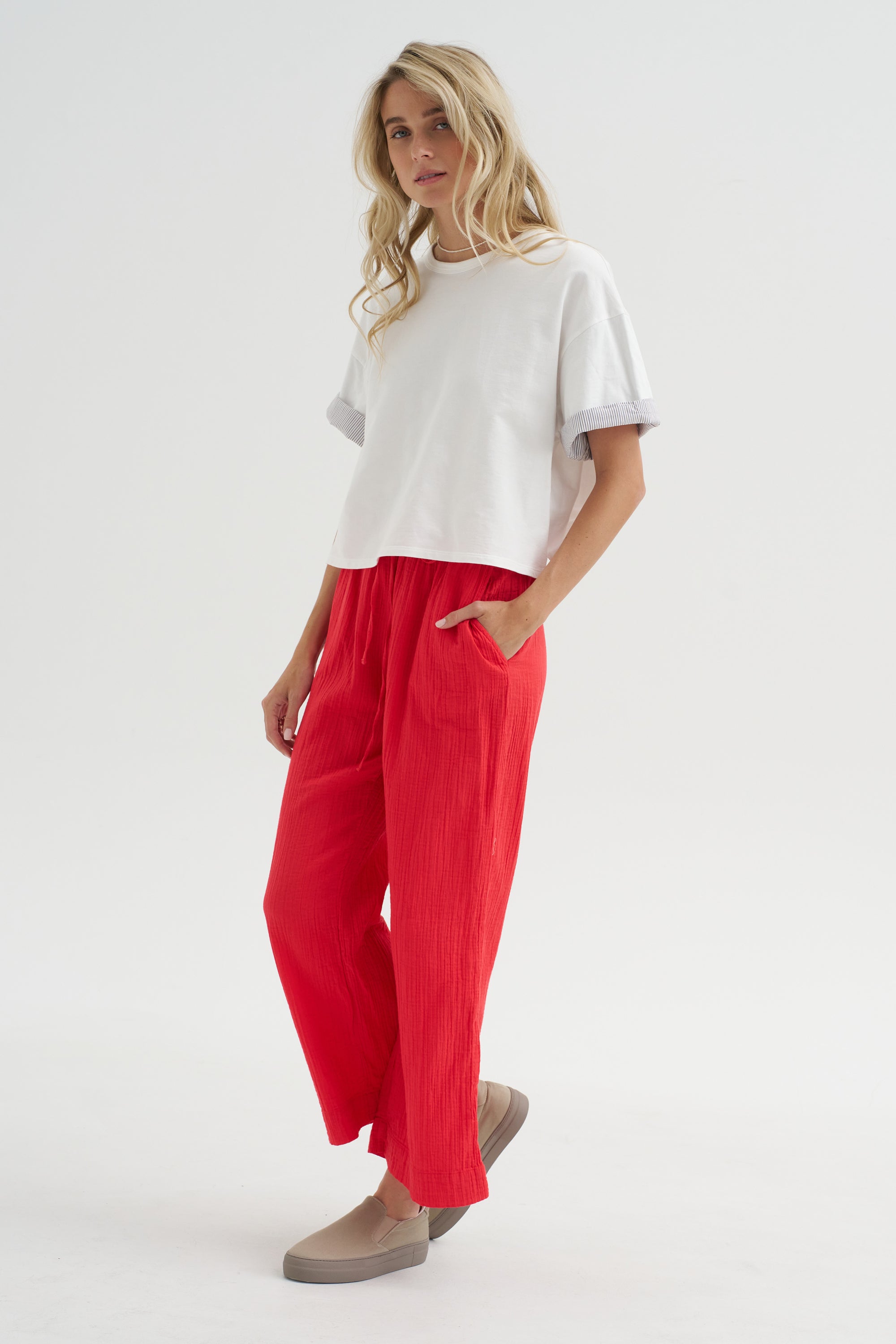 Drawstring Pant, Red