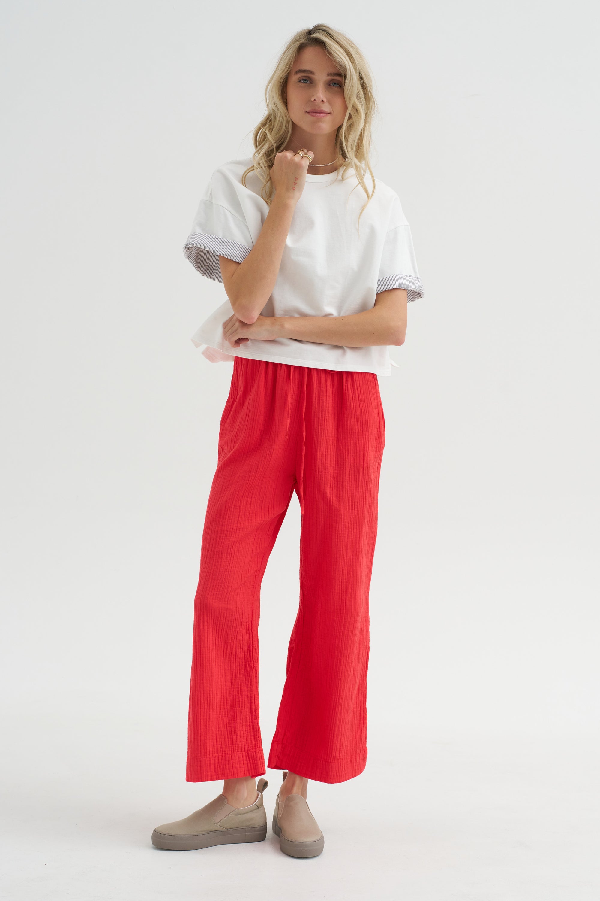 Drawstring Pant, Red
