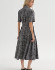 Paneled Shirt Dress, White & Black
