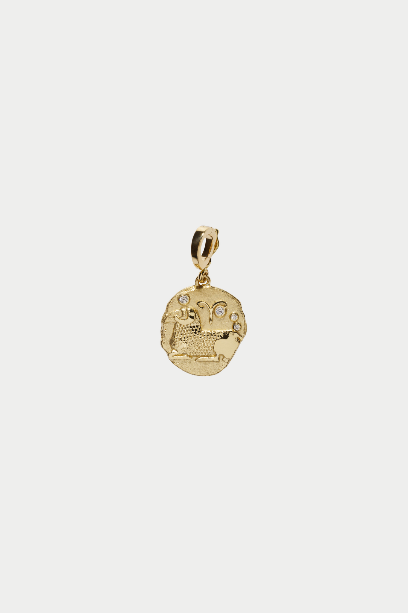 Of The Stars Aries Small Coin Charm, Yellow Gold