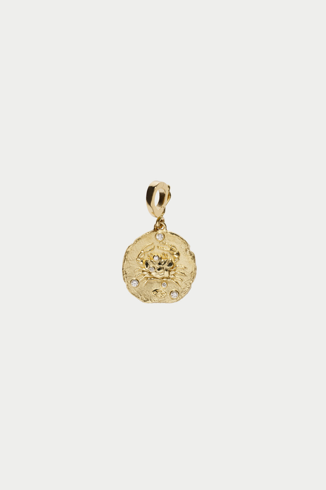 Of The Stars Cancer Small Coin Charm, Yellow Gold