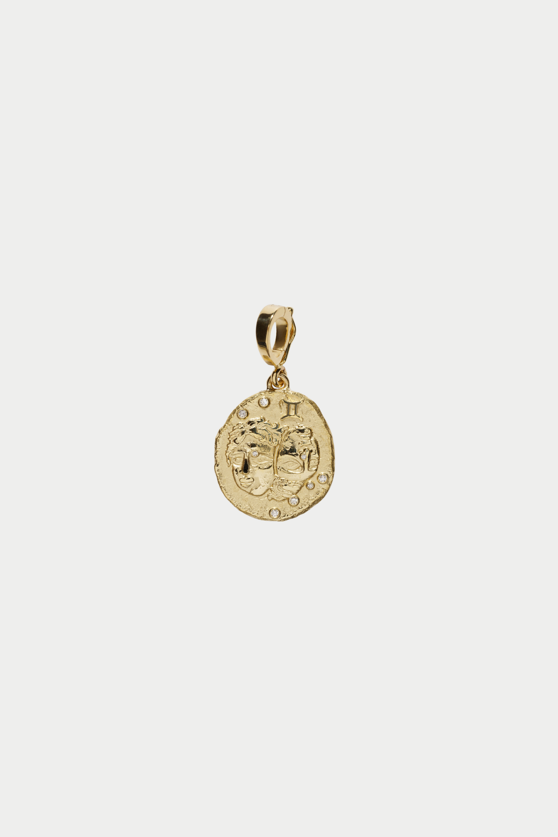 Azlee Gemini Small Coin Charm Yellow Gold | Kick Pleat