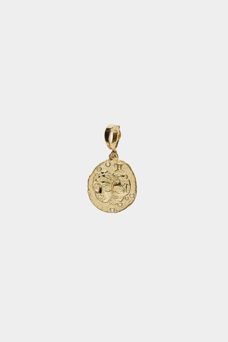 Azlee Gemini Small Coin Charm Yellow Gold | Kick Pleat Azlee Gemini Small Coin Charm Yellow Gold | Kick Pleat