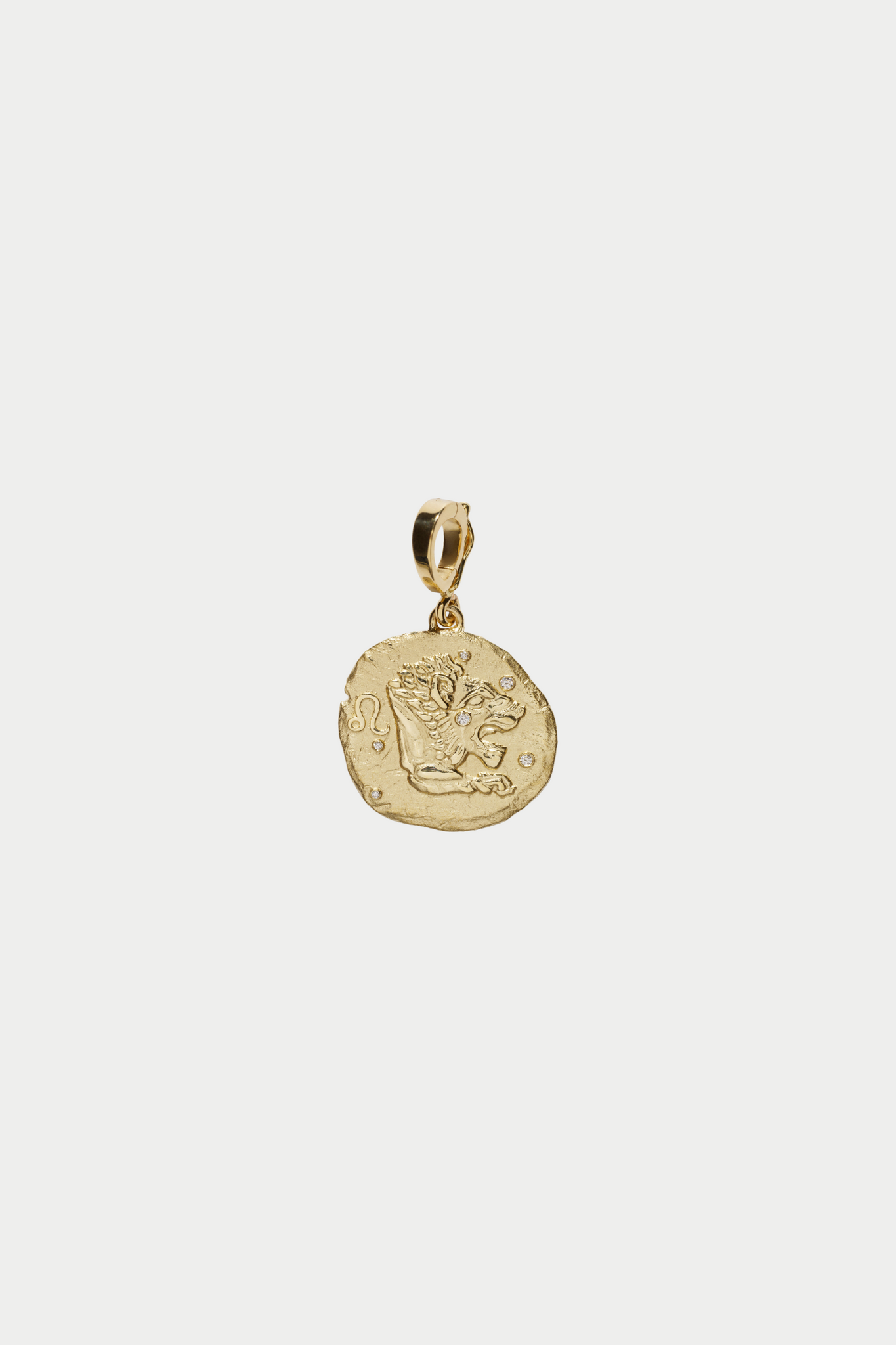 Of The Stars Leo Small Coin Charm, Yellow Gold