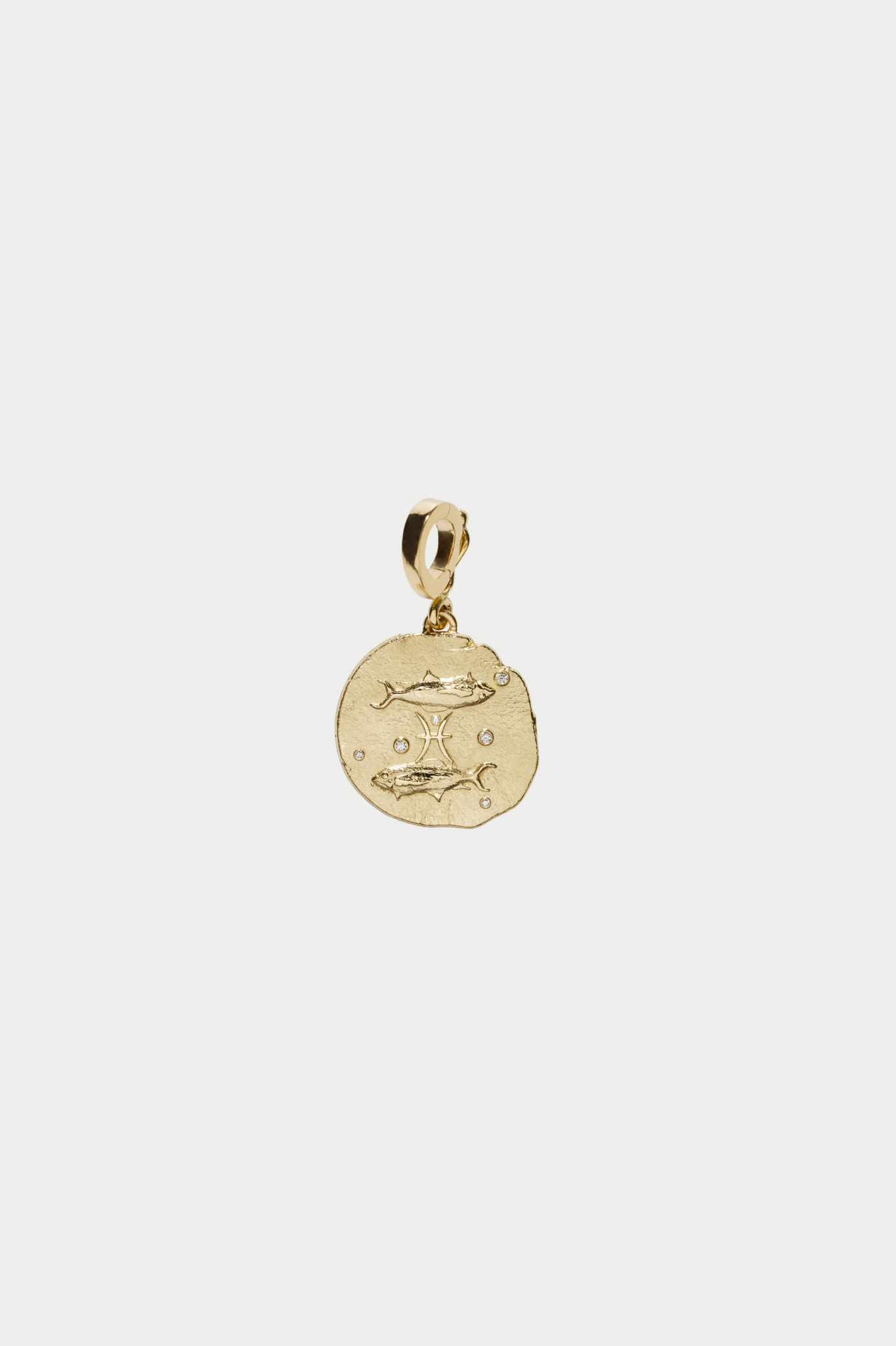 Of The Stars Pisces Small Coin Charm, Yellow Gold
