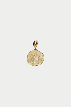 Of The Stars Virgo Small Coin Charm, Yellow Gold