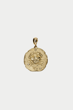 Of The Stars Cancer Large Coin Charm, Yellow Gold