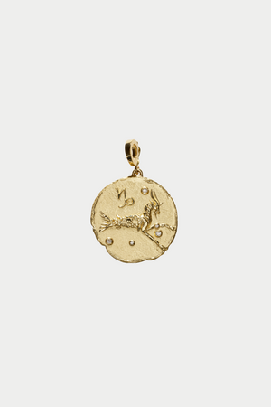 Of The Stars Capricorn Large Coin Charm, Yellow Gold