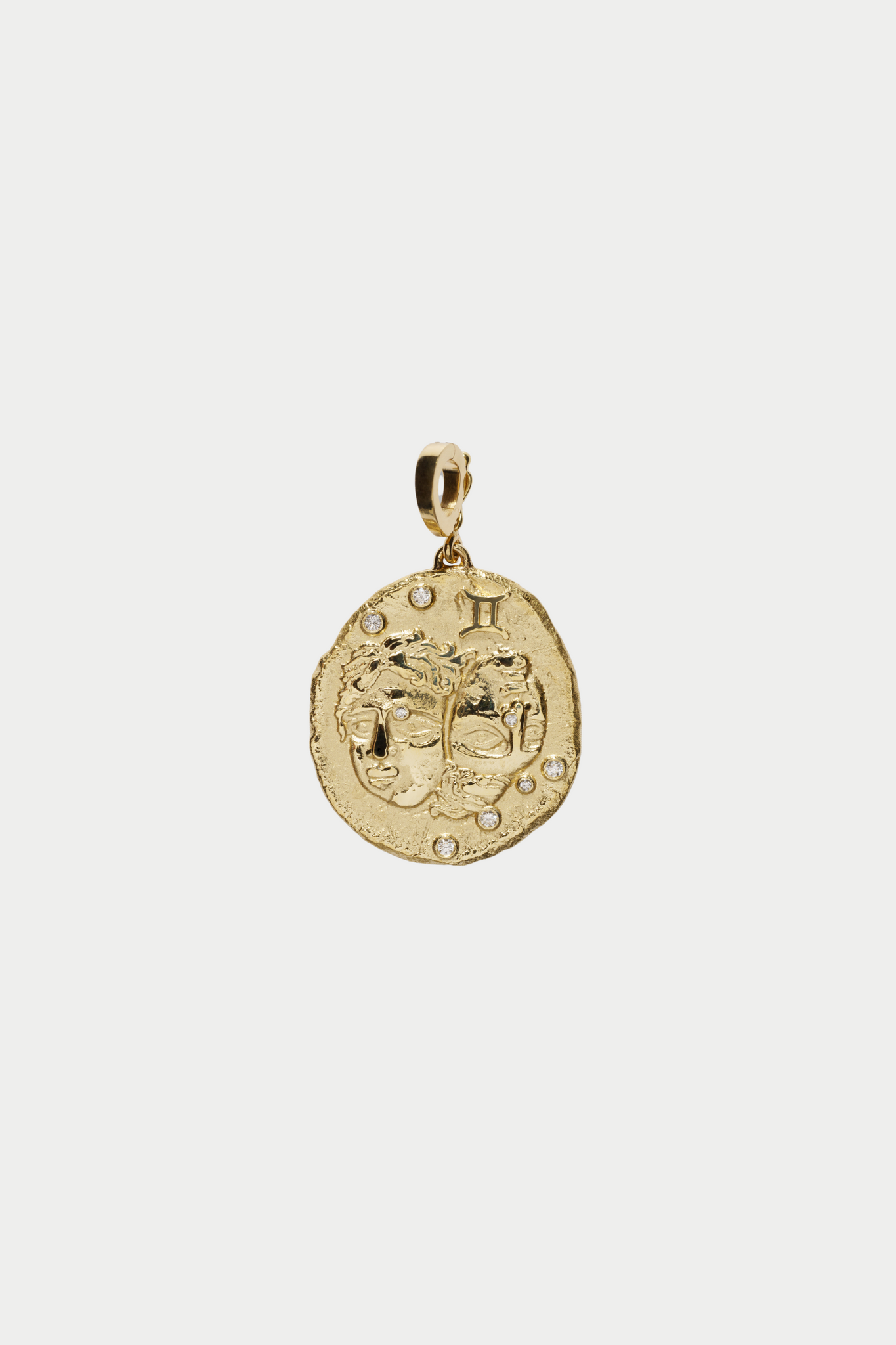 Of The Stars Gemini Large Coin Charm, Yellow Gold