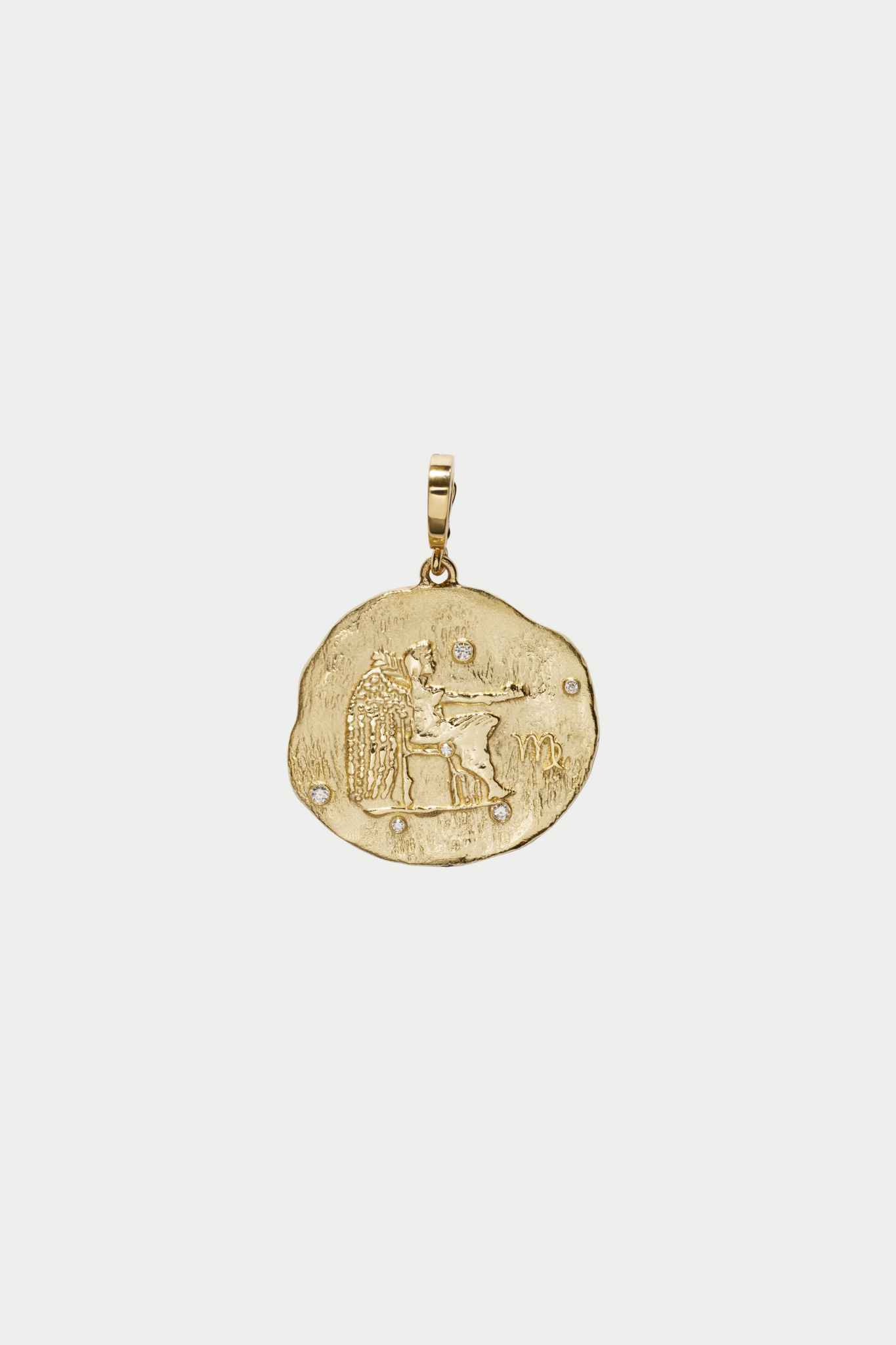Of The Stars Virgo Large Coin Charm, Yellow Gold