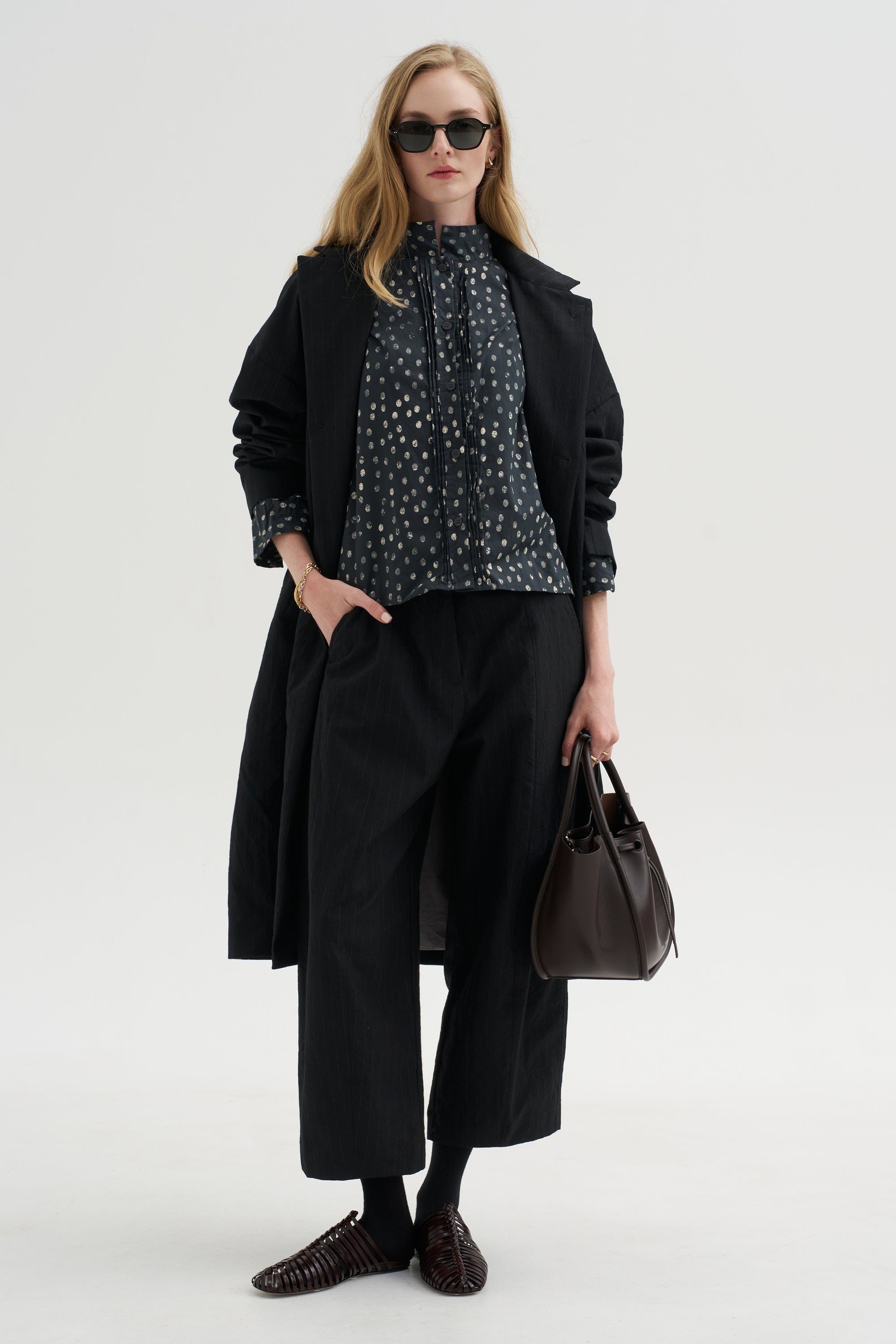 Millie Coat, Black Stripe