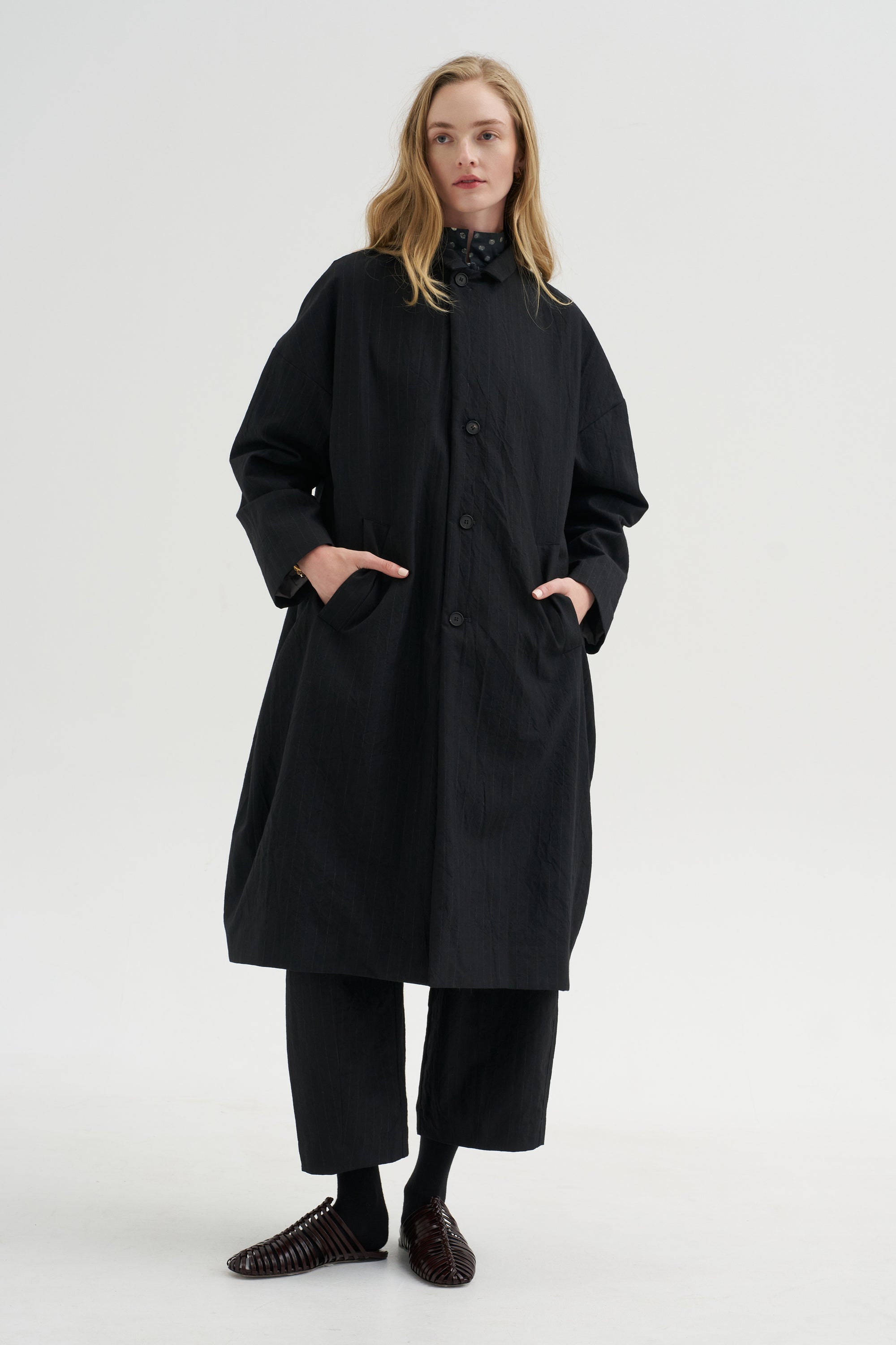 Millie Coat, Black Stripe