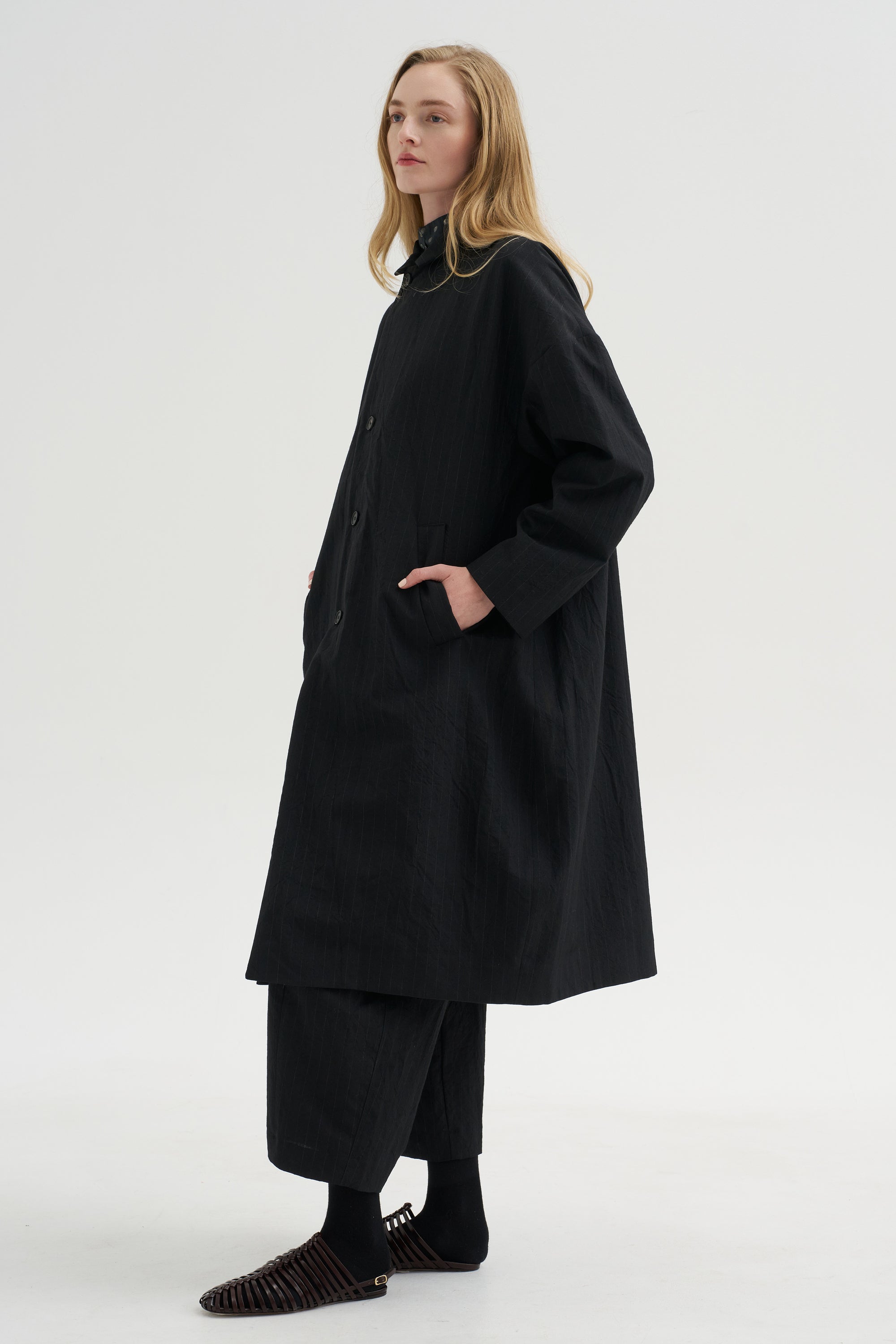 Millie Coat, Black Stripe