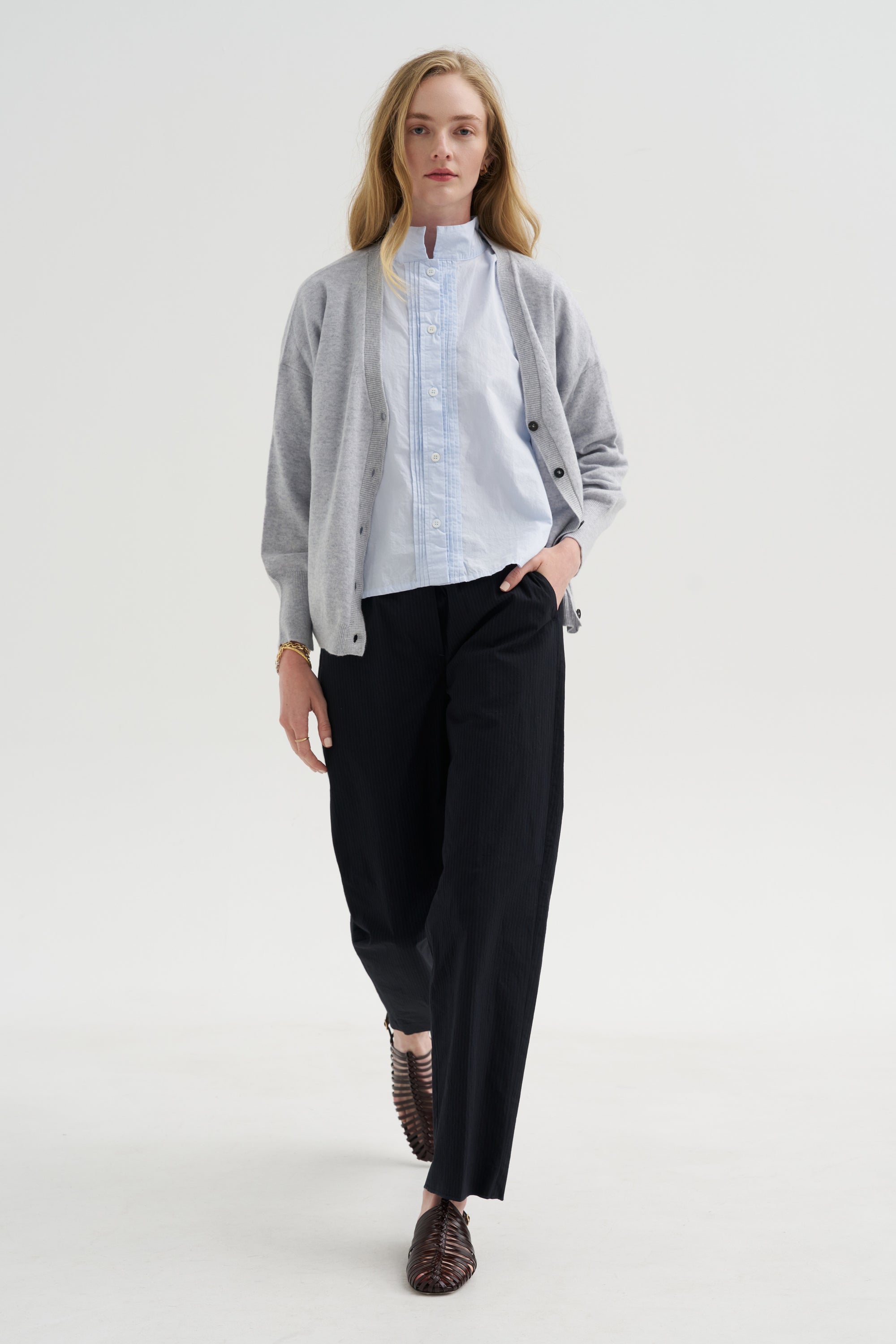 Silvy Pants, Black &amp; Navy Stripe
