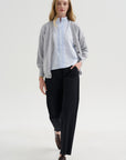 Silvy Pants, Black & Navy Stripe